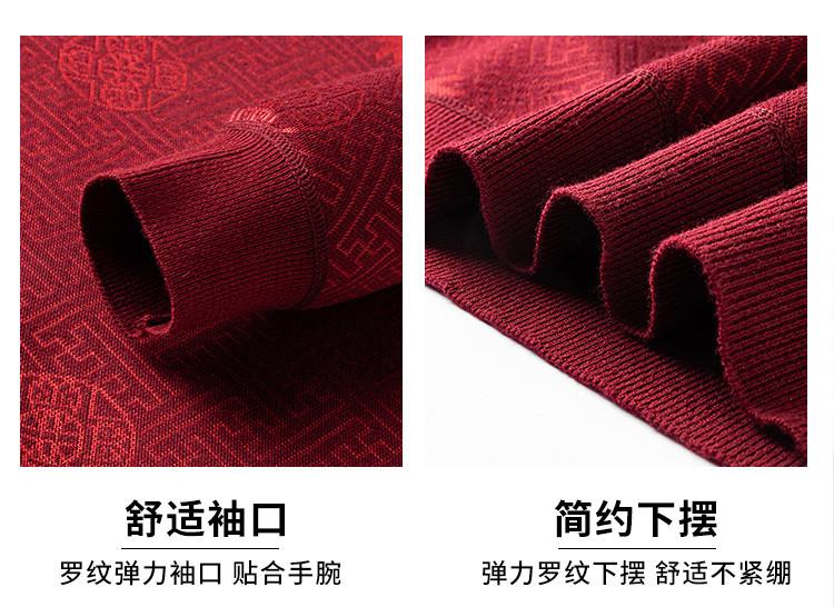 [New Year's Blessing] Knitted sweater with wool and velvet for men, autumn and winter, middle-aged and elderly, dad outfit