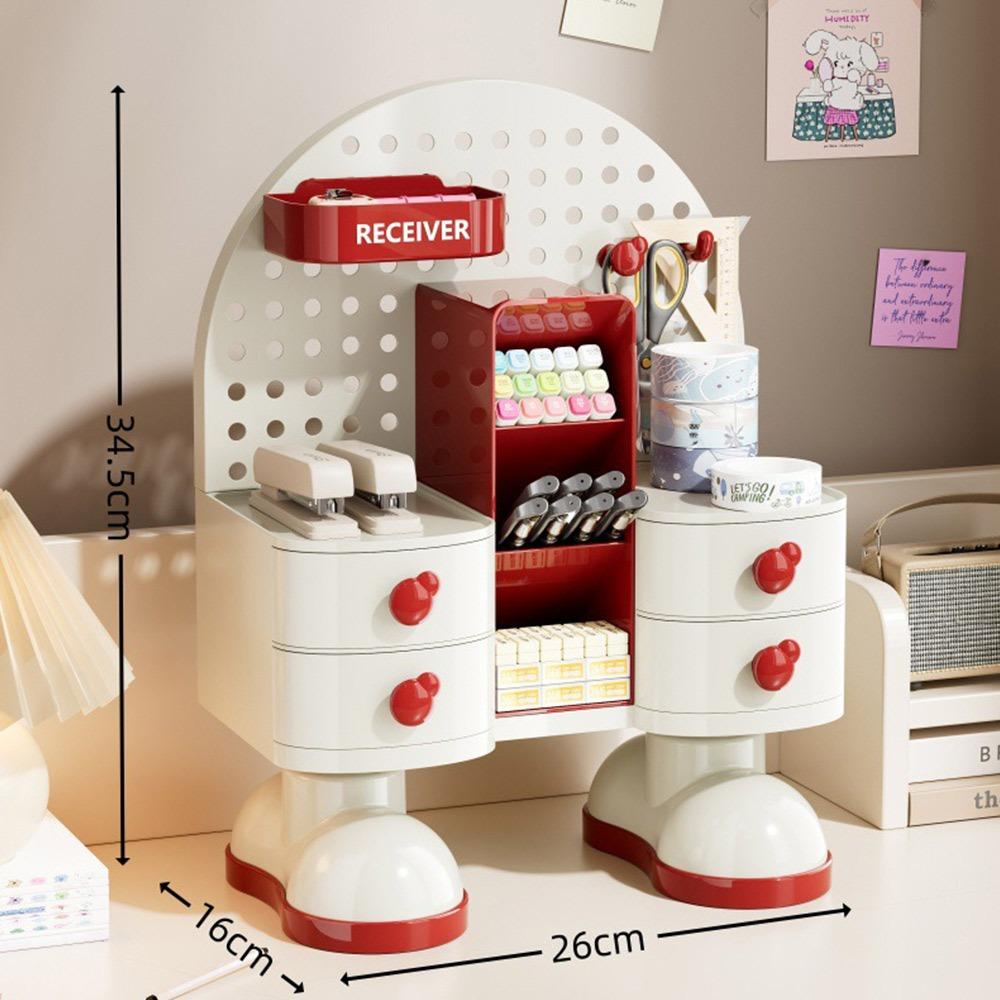 With Drawer Desktop Storage Rack Multi Functional Desktop Organizer Desk Shelf  Desktop Use