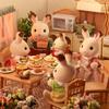 EPOCH Sylvanian Families Chocolat Rabbit Family Doll Set FS-46 Toy for Ages 3+