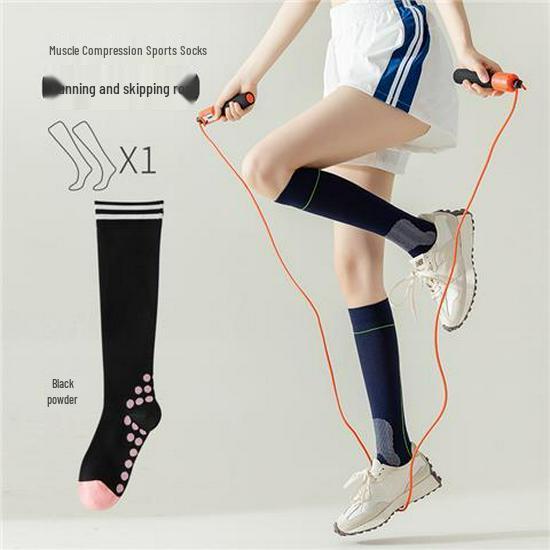 Damen Professionelle Überknie Sport-Socken für Fitness, Laufen und Seilspringen