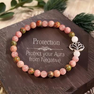 Crystal Raw Stone Yoga Bracelet, Handmade Bead Sports Jewelry for Girls