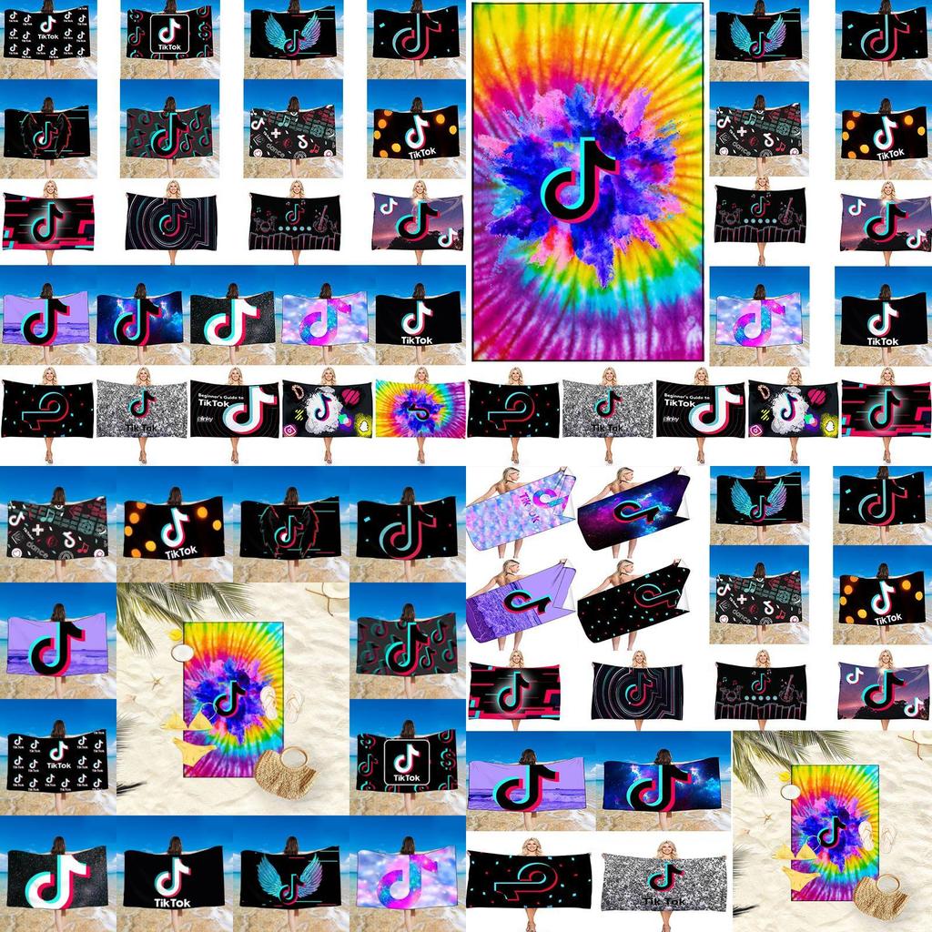 Vibrant Tiktok Printed Towel Perfect For Swimming Swimwear And Shower Needs