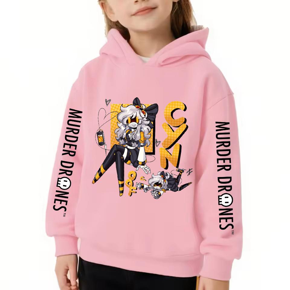 Murder Drones Kids Hoodie CYN Cartoon Printed Hooded Sweatshirt Coat Boys Autumn Casual Tops Pullover Baby Girl Winter Clothes
