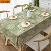 1 Piece - Minimalist-style Daisy Sage Green-striped Tablecloth | Polyester Material, 2D Flat Designxzj