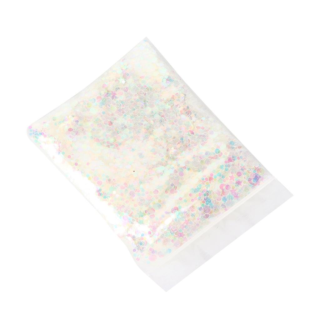 Glitter Confetti 10g LKYS‑022 White PET Color Round Hollow Sky Makeup Crafts Epoxy Gifts