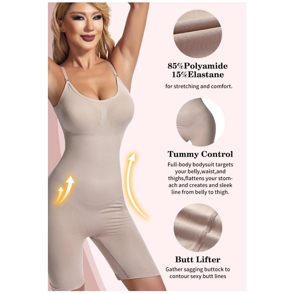 Plus-size Postpartum Shapewear Hip-lift Midriff Corset Seamless Crew Neck Strap Bodysuit