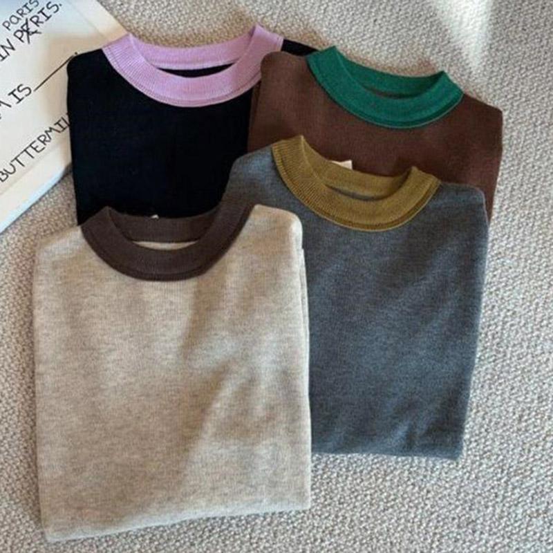 Genser for kvinner høst vinter fortykket pullover varm strikket elastisk langermet oversized genser topper