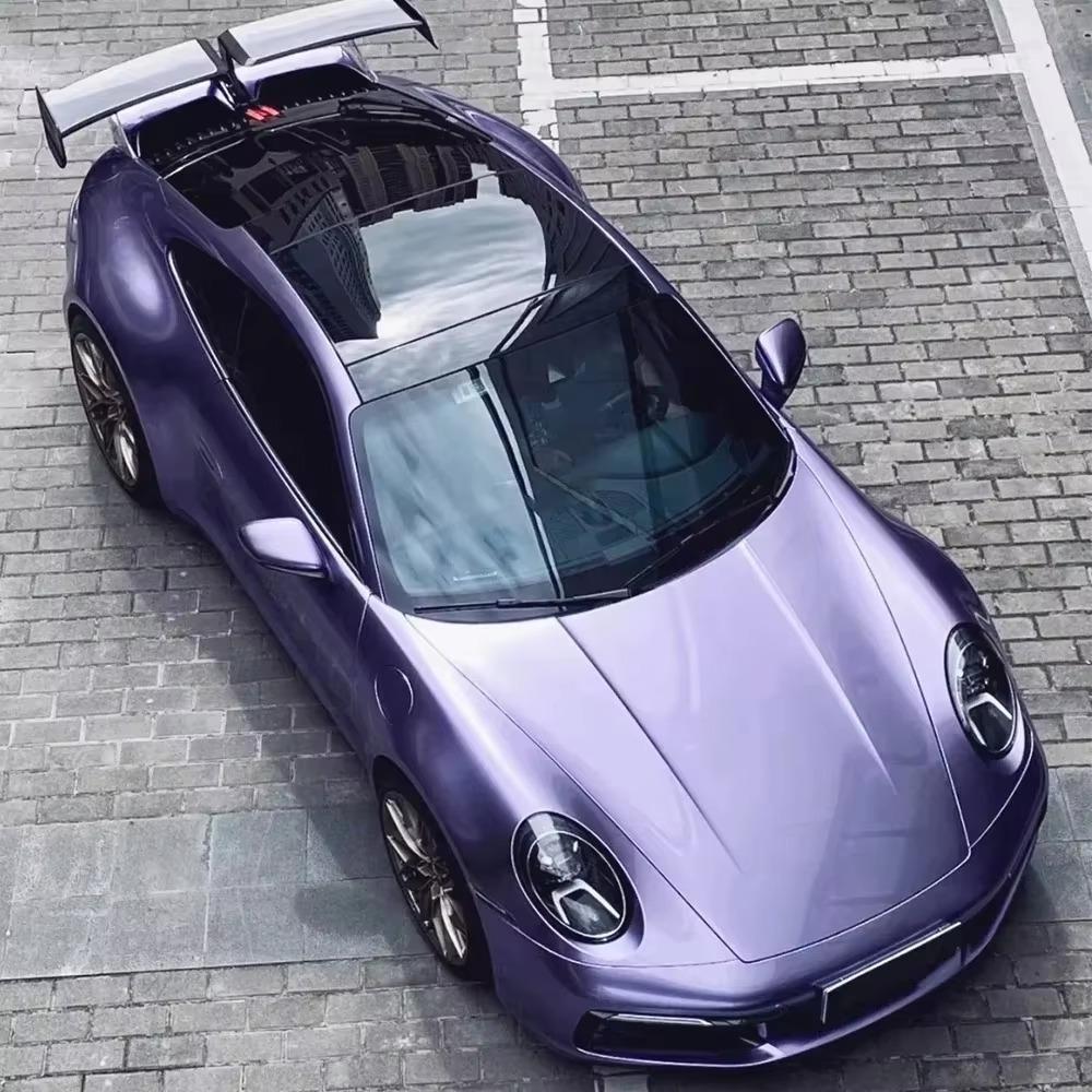 Car Wrapping Film High-Quality PET Liquid Metal Viola Purple for Full or Partial Body Wrap Auto Scratch-Resistant Cover