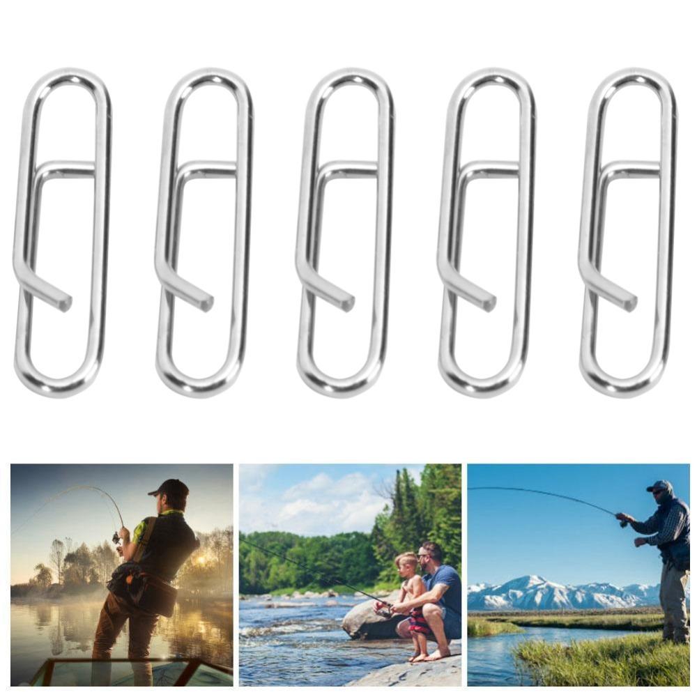 100PCS High Strength Fishing Change Snaps Stainless Steel Fishing Lure Connectors Saltwater Fishing