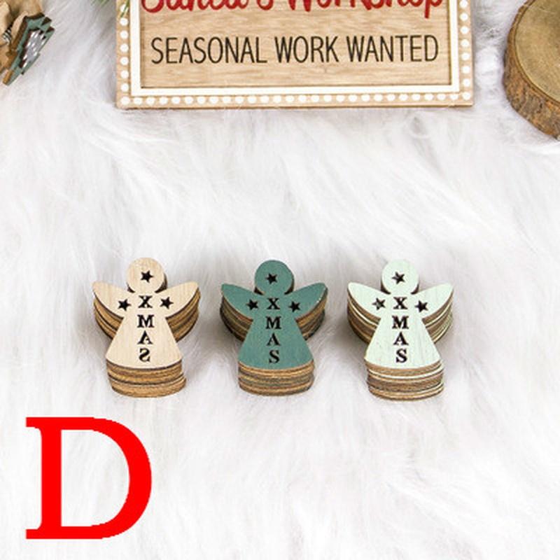 24pcs/set Wooden Christmas Tree Ornaments Snowflakes Stars Elk DIY Christmas Hanging Pendant