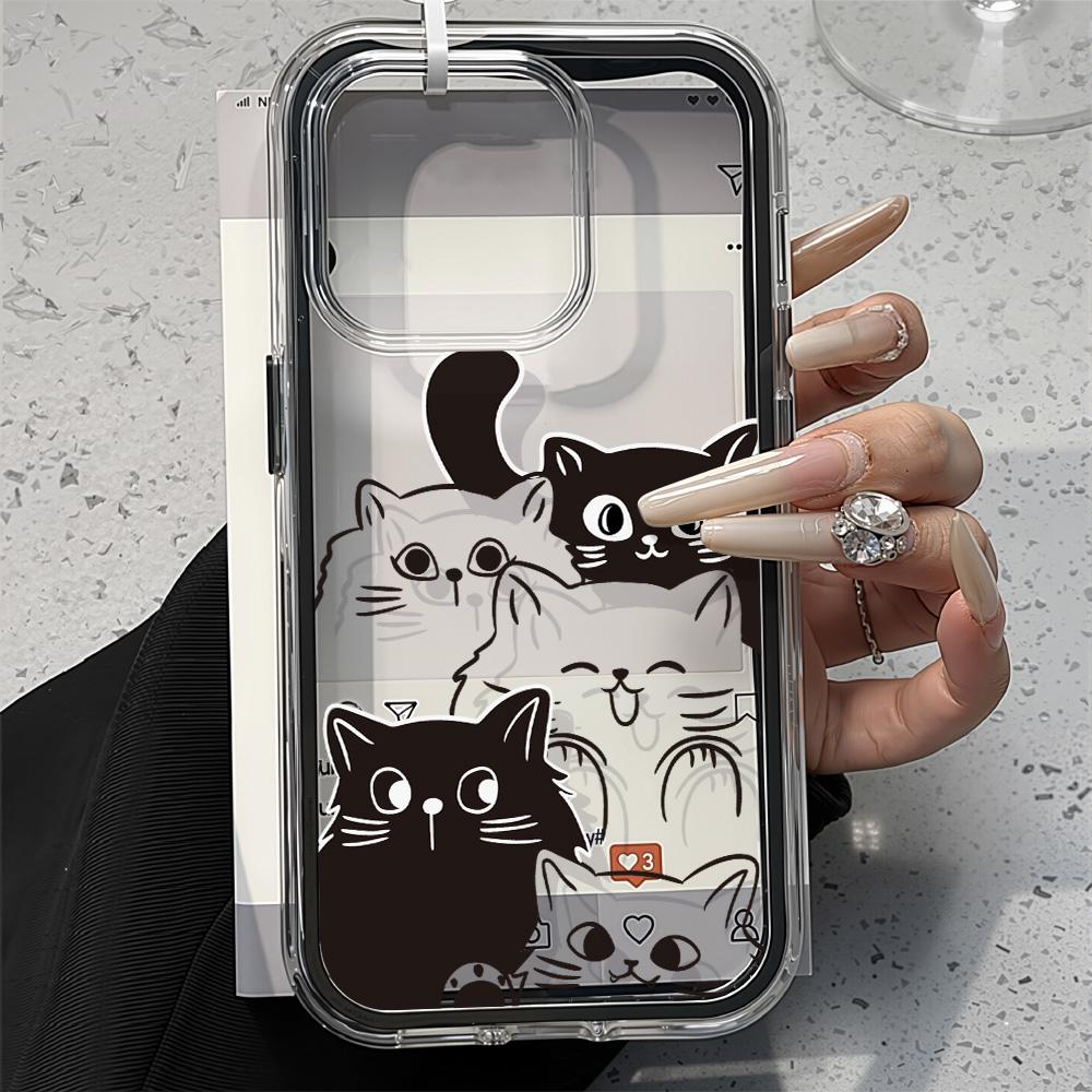 

Расписной чехол для телефона для iPhone 17 11 12 13 14 15 16 iPhone 17 12 13 14 15 16 Pro 17 12 13 14 15 16 Pro Max Высококачественный расписной милый чехол для телефона с животными iPhone 17 чёрный