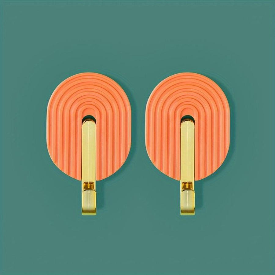 

6 шт. Настінний пластиковий самоклеючий гачок Багатофункціональна вішалка для рушників для ванної кімнати Кухня Міцний гачок Двері Задня сумка Вішалка для капелюхів помаранчевий