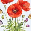 Flower Window Clings Red Floral Blossom Glass Doors Window Stickers Removable PVC Static Decals for Living Room Office Home Decoration