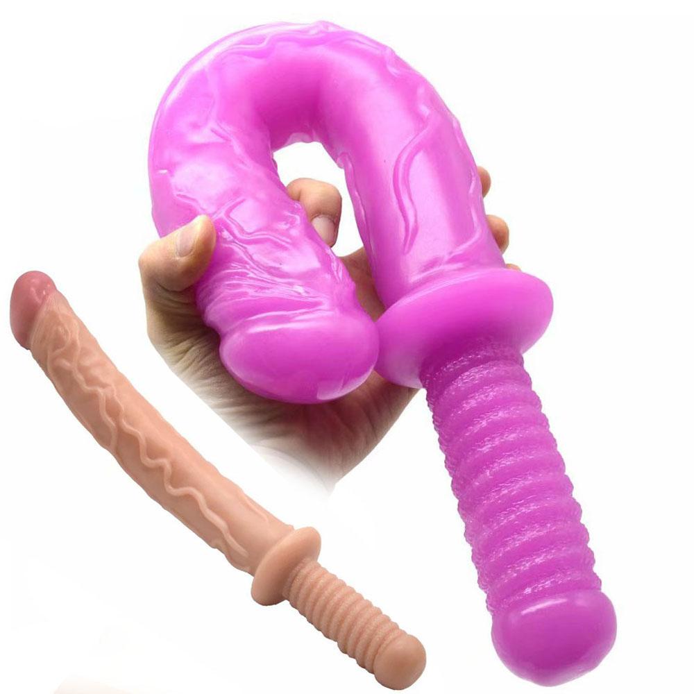 Bulky Dildo with Handle Dildo Long Masturbator Anal Plug Adult Sex Toys  Realistic Penis Monster Dick BDSM Fisting