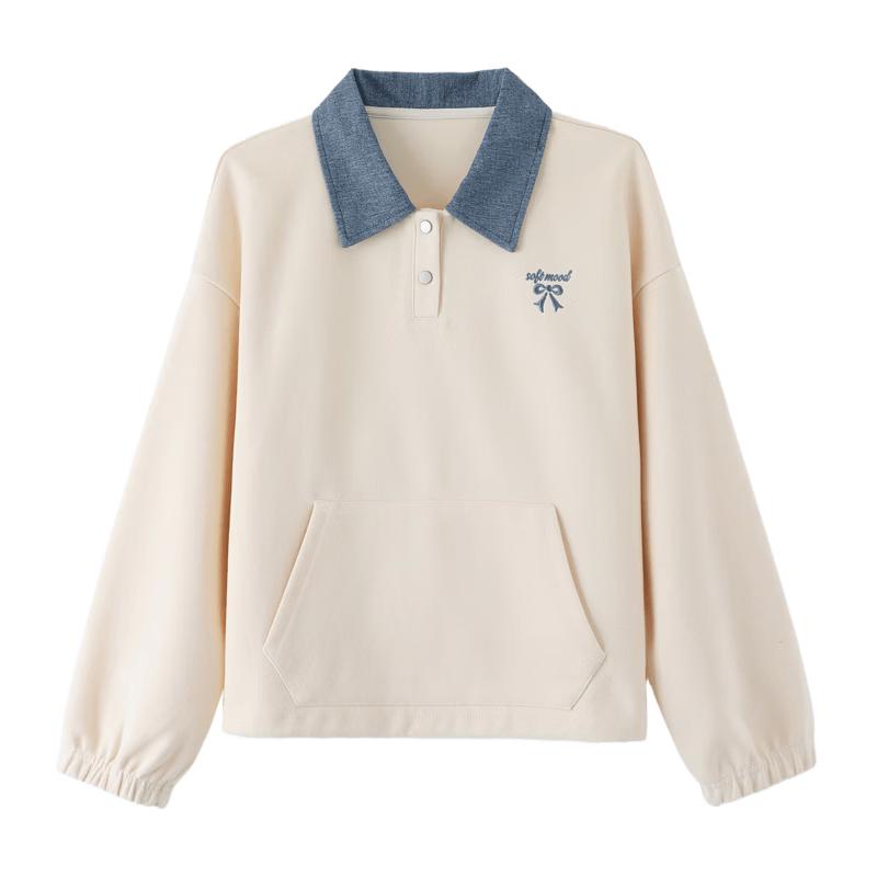 Betu Women's Casual Loose POLO Collar Sweatshirt