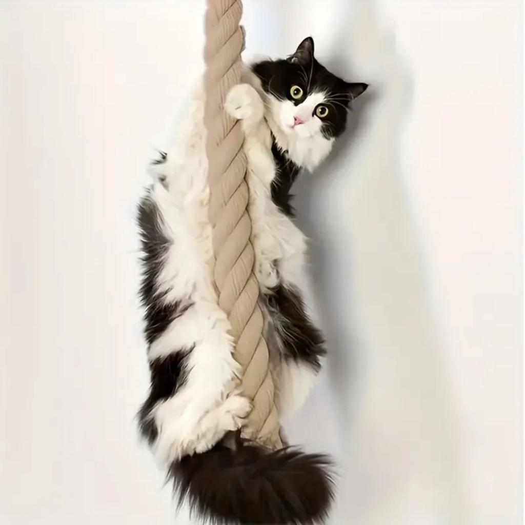 Katzen Decken Kletterseil Baum Wandmontiert Sisal Kratzbaum für Katzen Langlebige Haustiermöbel Krallen Schleifen Training