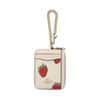 Coach Card Case Zip 11 Strawberry Print Logo Coated Canvas Women Card Case Gold Pink Multicolor CAR32-IMCAH