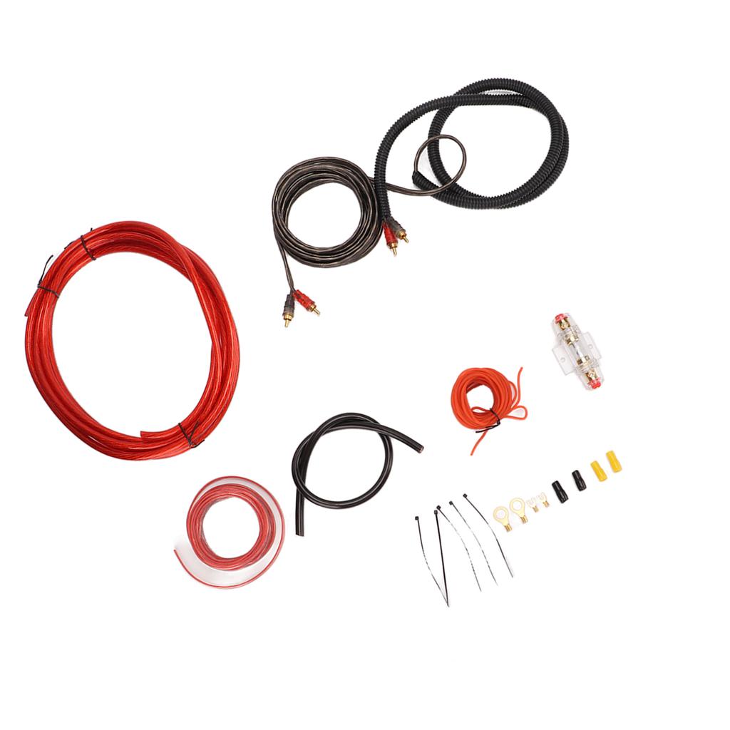 4 Gauge Car Audio Cable Amp Wiring Kit Amplifier Installation Wiring Kit for Subwoofer Speaker