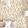 Selbstklebende Landblumen-Tapete Wasserdicht Feuchtigkeitsbeständig Wandaufkleber Retro-Stil Schlafzimmer Wohnzimmer Dekoration Tapete