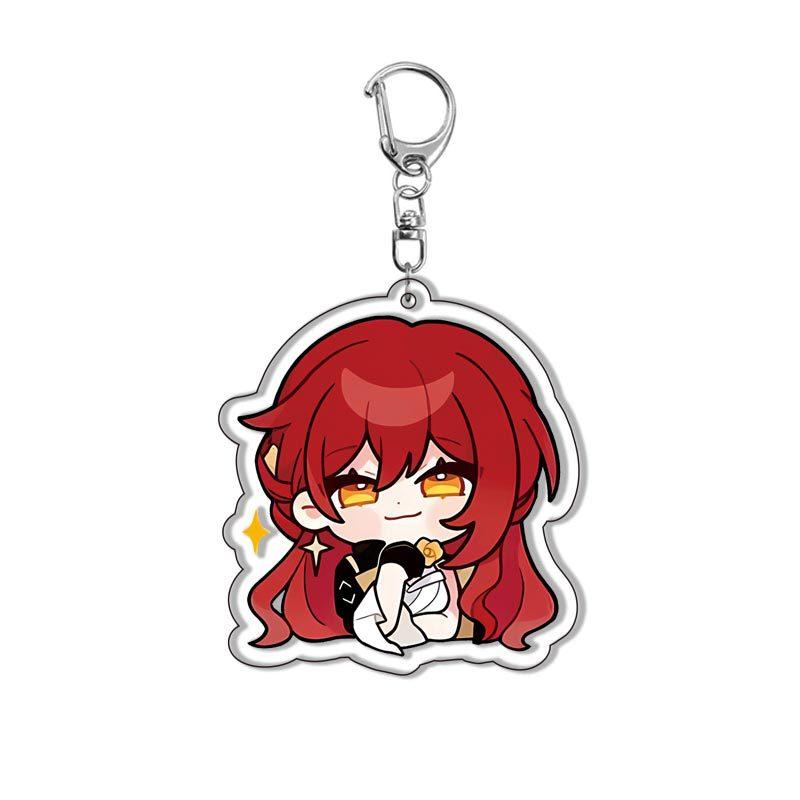 Acrylic Keychains Honkai Star Rail Tingyun Elysia Asta Herta Jing Yuan March 7th Yanqing Key Chain A String Bag Backpack Pendant