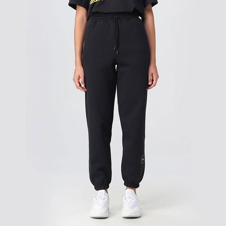 Adidas Alphabet Logo Print Drawstring Jogger Pants Women Bottoms Black IA8628