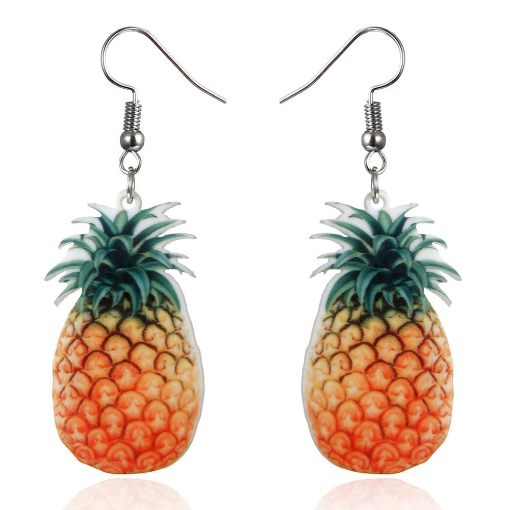 Cute Fruit Acrylic Earrings Set Strawberry Watermelon Tomato Kiwi Orange Drop Dangle Earrings For Women Fashion Fun Jewelry