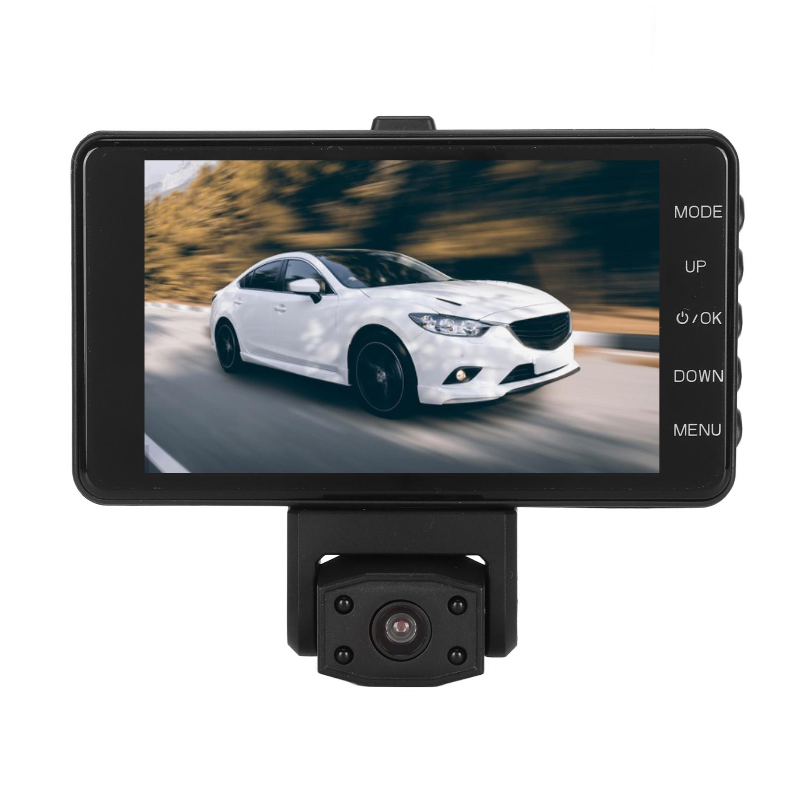 

Car Recorder Triple Lens Rotatable 2K HD Night Vision 3.9 Inch IPS Display with Reversing Camera