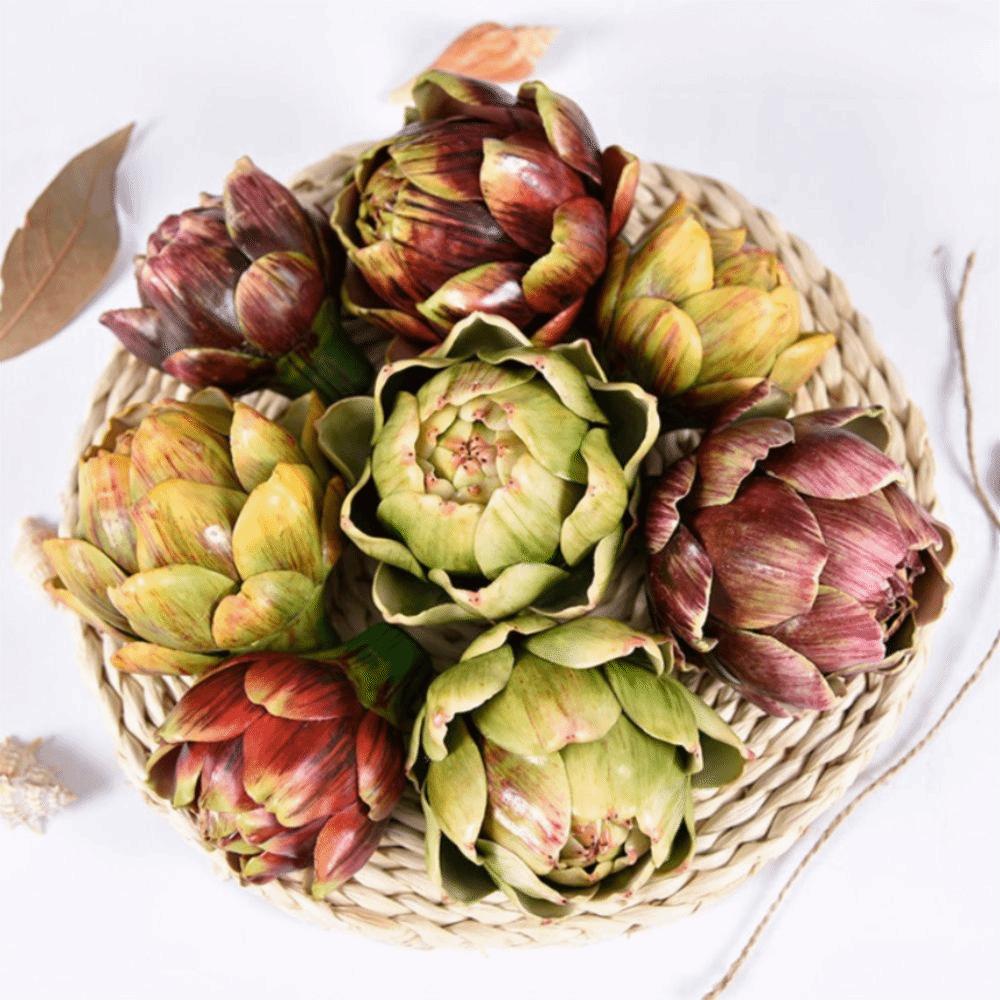Creative DIY Large Artificial Artichoke Kitchen Decoration Handmade Fake Vegetables and Fruits Faux Artichokes Home