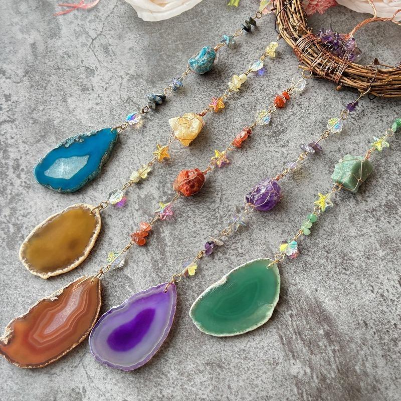 1pcs Crystal Chip Life Tree Dreamcatcher Home Living Room Bedroom Decor Wind Chime Ornament for Indoor Space Decoration