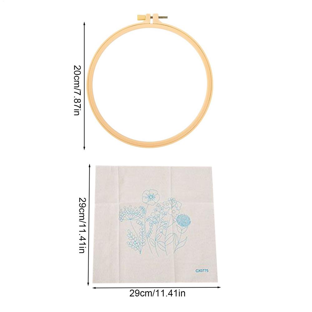 DIY Material Hand Embroidery Kit Snow Scenery Winter Villages Christmas Trees Christmas Theme Decorations Embroidery Kit