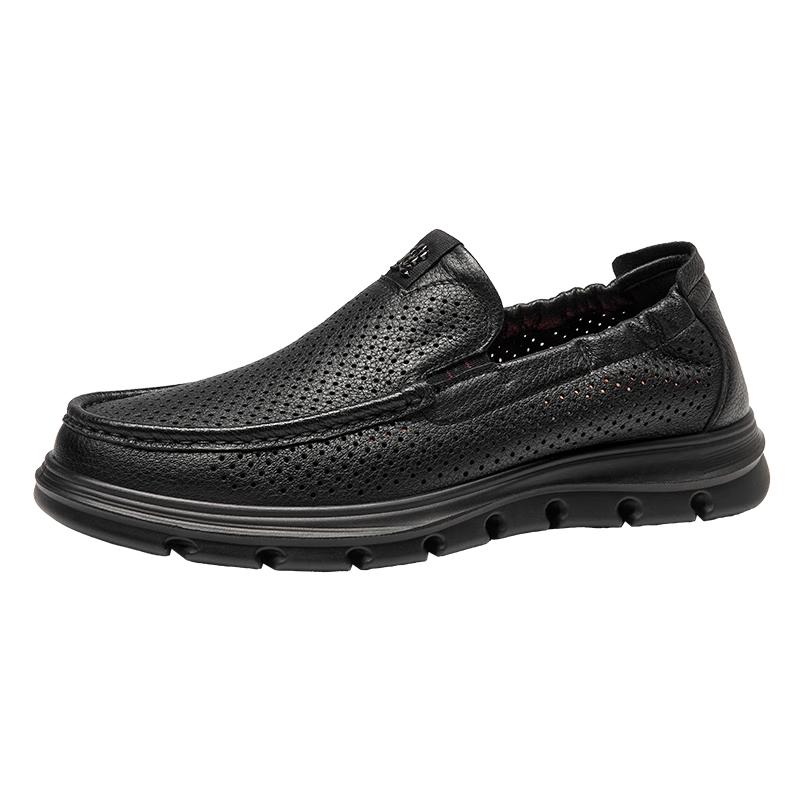 MONTAGUT Men s 2026 Summer Breathable Slip-on Leather Loafers 41 (255mm)
