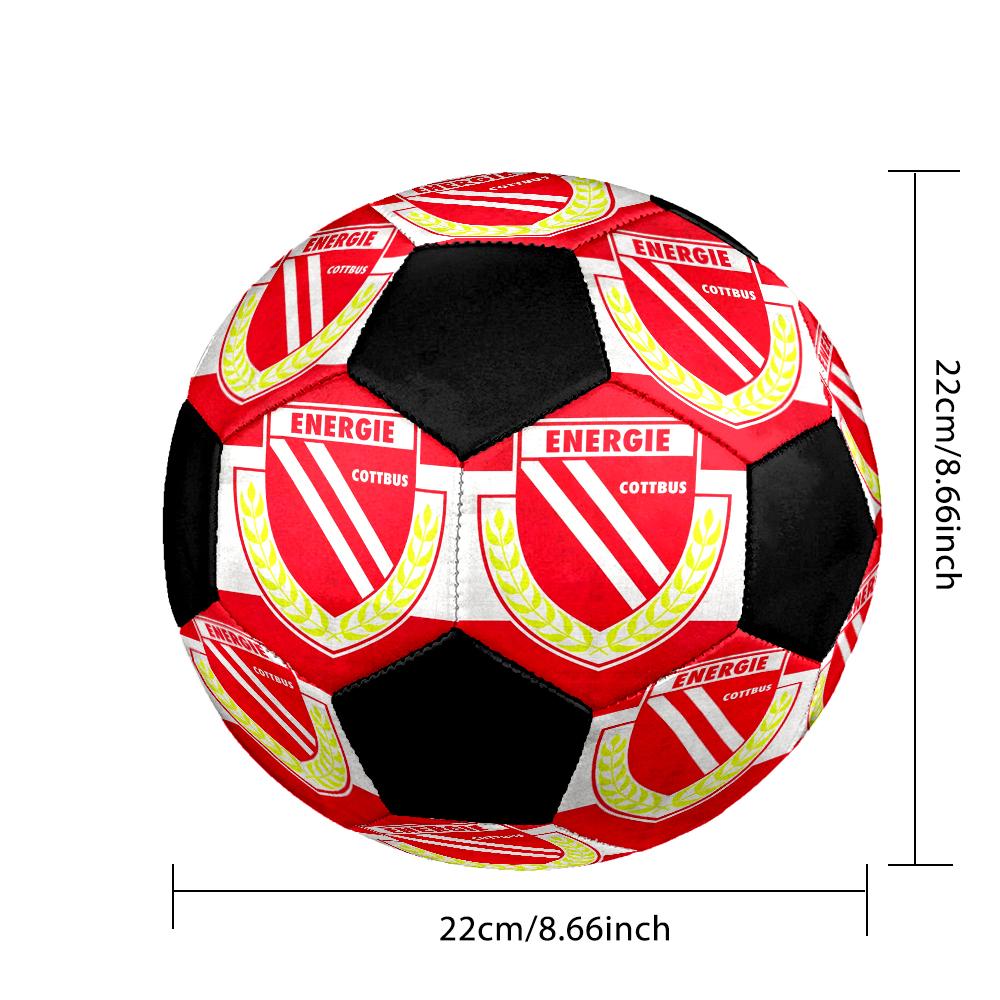 Pallone Calcio Indoor Energie Cottbus Colorato Cucito a Macchina PVC Misura 5 Pronto per Allenamento di Squadra e Competizione Durevole Alta Rimbalzabilità Bel Regalo Sportivo