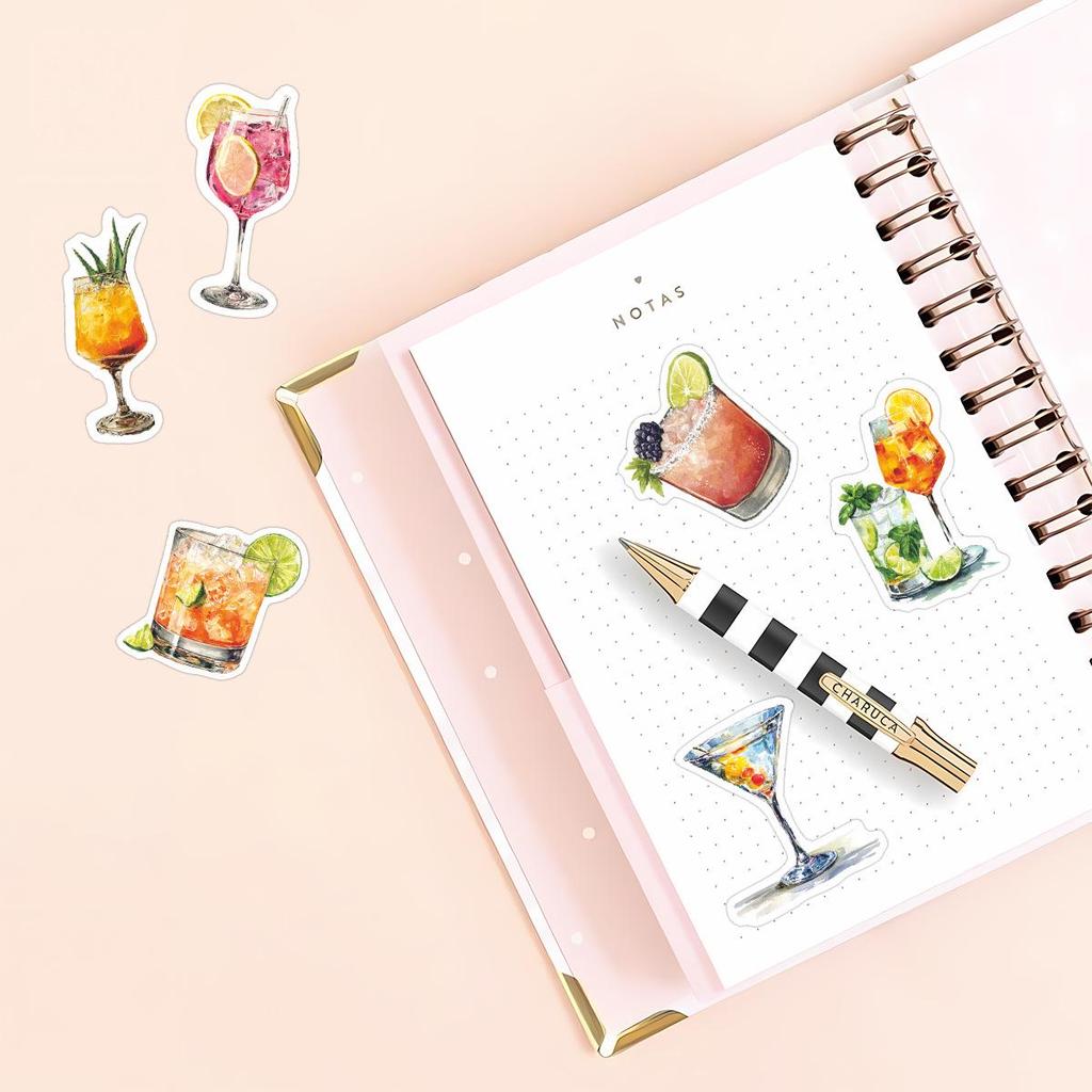 50PCS Waterproof Cartoon Beverage Stickers for Creative Decoration