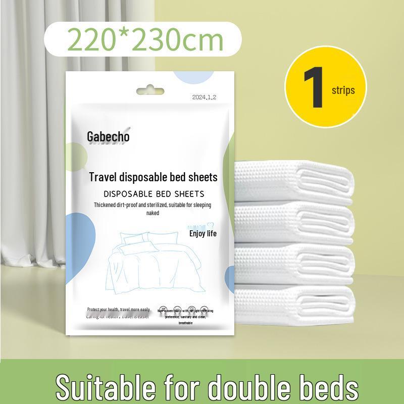 Disposable Travel Bedding Set: Printed Bed Sheet, Duvet Cover & Pillowcase for Hotel or Business Trips
