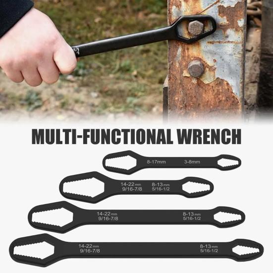 4 Stück/Set Universal-Schlüssel Doppelkopf Selbstanziehende Schlüssel Verstellbare Größe Multifunktions-Ratsche Schlüssel Auto-Reparatur-Set