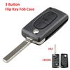 3 Button Black Flip Car Remote Car Key Shell Case for Peugeot Expert/Citroen Dispatch 2006-2016