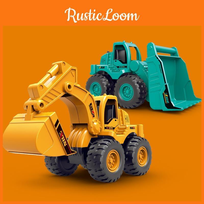 Excavator Bulldozer Kids Inertia Construction Car Toy With Interactive Component