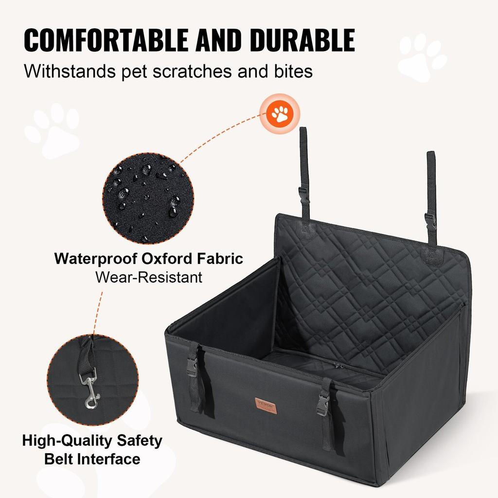Dog Booster Car Seat Pet Car Seat for S M L Dogs Up To 48.5 Lbs Black