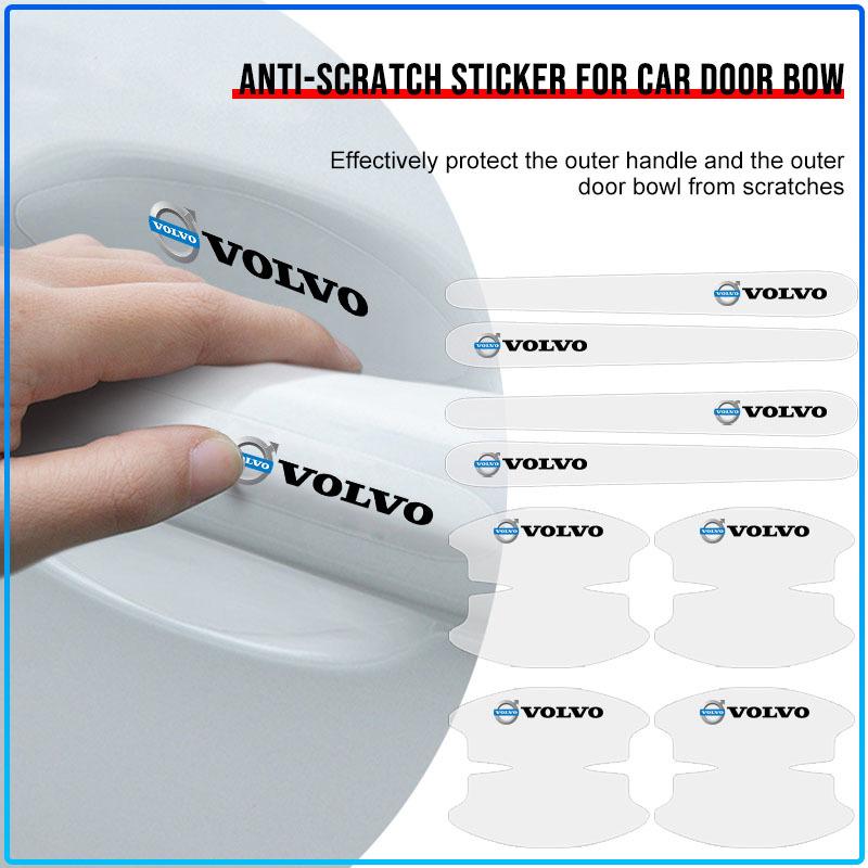 For Volvo Rdesign XC90 S60 XC60 V70 S80 S40 V50 V40 V60 C30 S70 8Pcs Transparent Car Door Handle Bowl Anti Scratch Protective Sticker