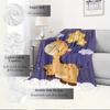 For Giraffe,Stars,Night-Themed Flannel Blanket, Glam Style, Digital Print, All-Season Comfort, Tear-Resistant, Knitted Craftsmanship, Polyes