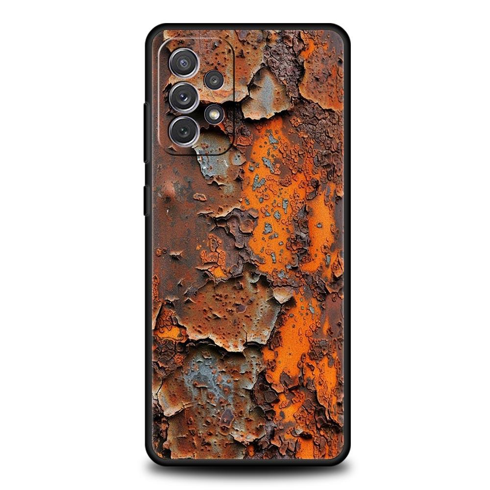 Vintage Industrieller Stil Rostige Handyhülle für Samsung Galaxy A55 A35 A15 A14 A13 A25 A54 A51 A71 A72 A73 A32 A52 A41 5G Weiches TPU