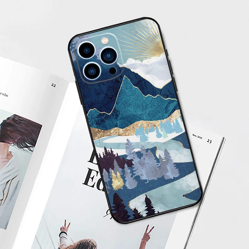 Landscape Mountain Night Sky Case For iPhone 17 Pro Max 14 13 12 11 15 16 Pro Max mini 15 Plus 16e 17 Air Phone Cover