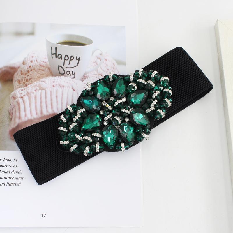 

Эластичный ремень, инкрустированный стразами, женский, декоративный пояс для платья, эластичный пояс, пояс-корсет на кнопках, юбка, два цвета в наличии