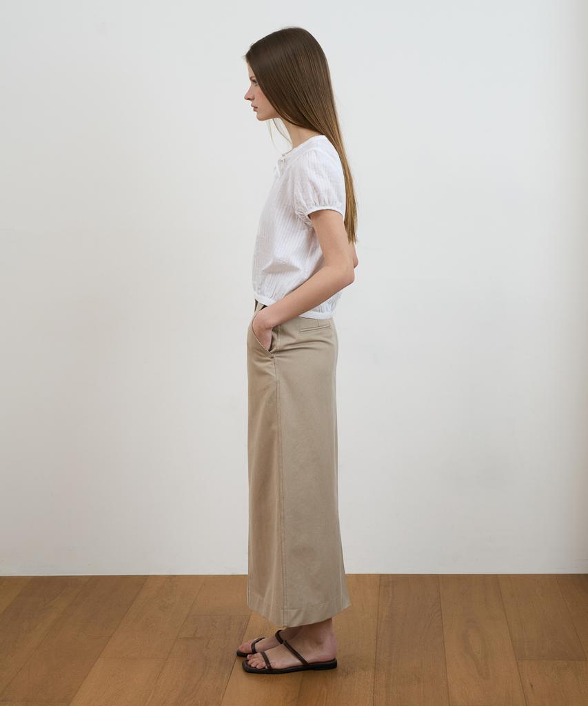 DEHEVE Puff Sleeve Ribbon Blouse [Ivory]