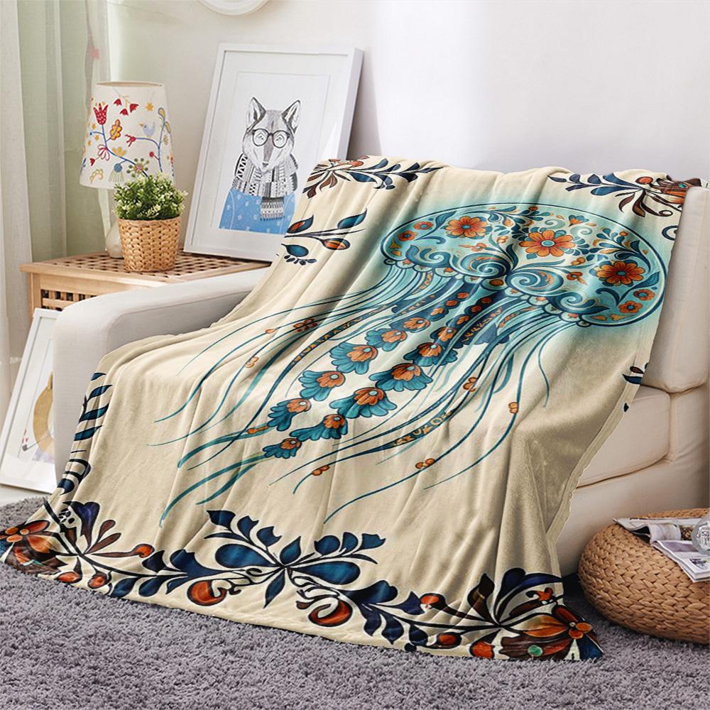 1PC Retro animals Print Flannel Blanket, High quality Comfortable for All Seasons, Home Decor, Warmth and Comfort