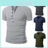 T-shirt da Uomo alla Moda Slim Fit Scollo a V Muscle Tee Top Casual Manica Corta Camicetta in Eleganti Colori Monocromatici