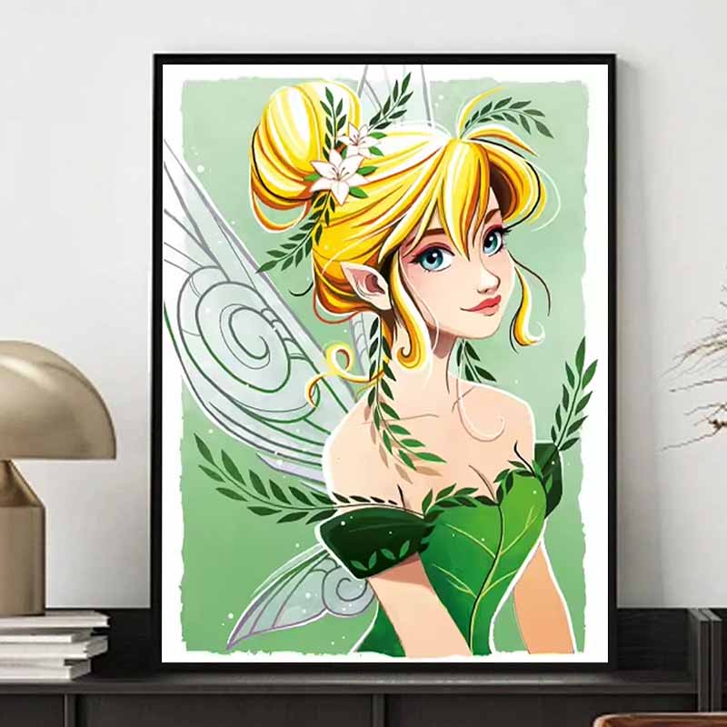 Disney Diamond Painting Tinker Bell Forest themed Illustration Mosaic Art DIY Cross Stitch Embroidery Set Full Diamond Home Decor Gift