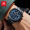 OPK 6052 Chronograph Quartz Wristwatch Original Steel Strap Waterproof Luminous Calendar Fashion Elegant Men's Business Watches
