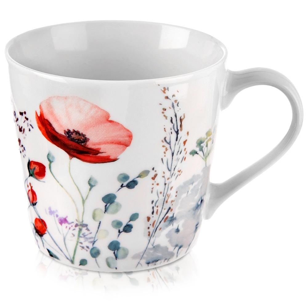 SuperMerchantEU Porzellantasse Mit Blumen Mohn 430 Ml