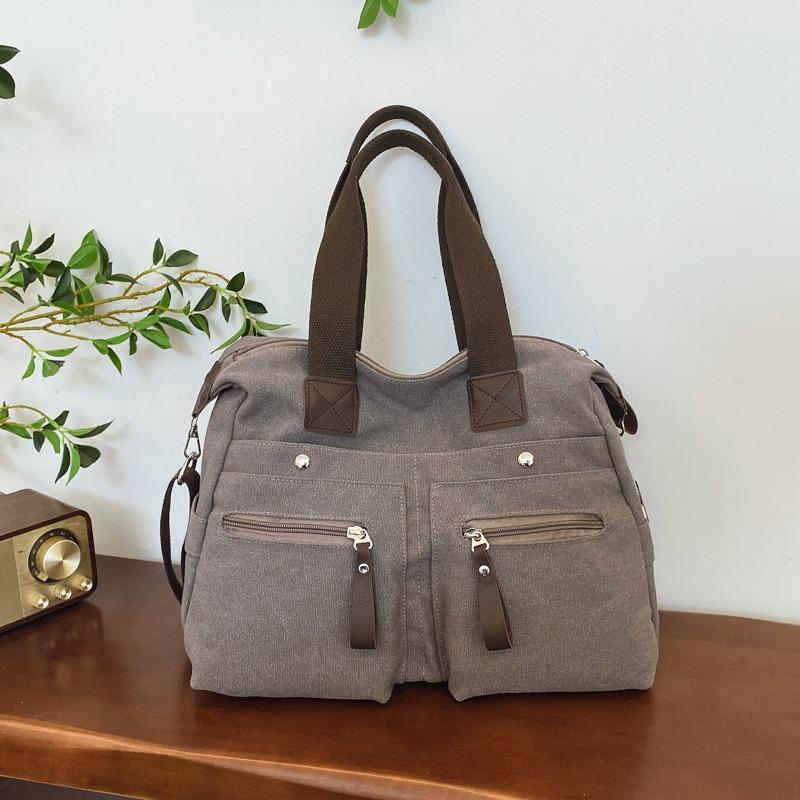 Taška crossbody pánská a dámská jednobarevná texturovaná ležérní taška přes rameno plátěná velkokapacitní ležérní všestranná taška přes rameno